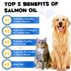 FANGCUN Aceite de Salmón Alaska mezclado con comida húmeda o seca para nutrición