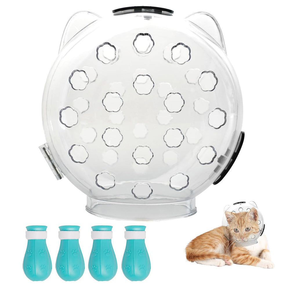Fanme bozal para gatos con capucha transparente 360° para grooming seguro