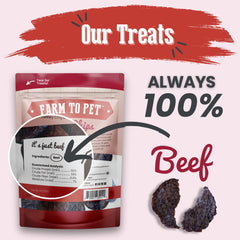 Farm To Pet chips para adiestramiento de perros con sabor natural.
