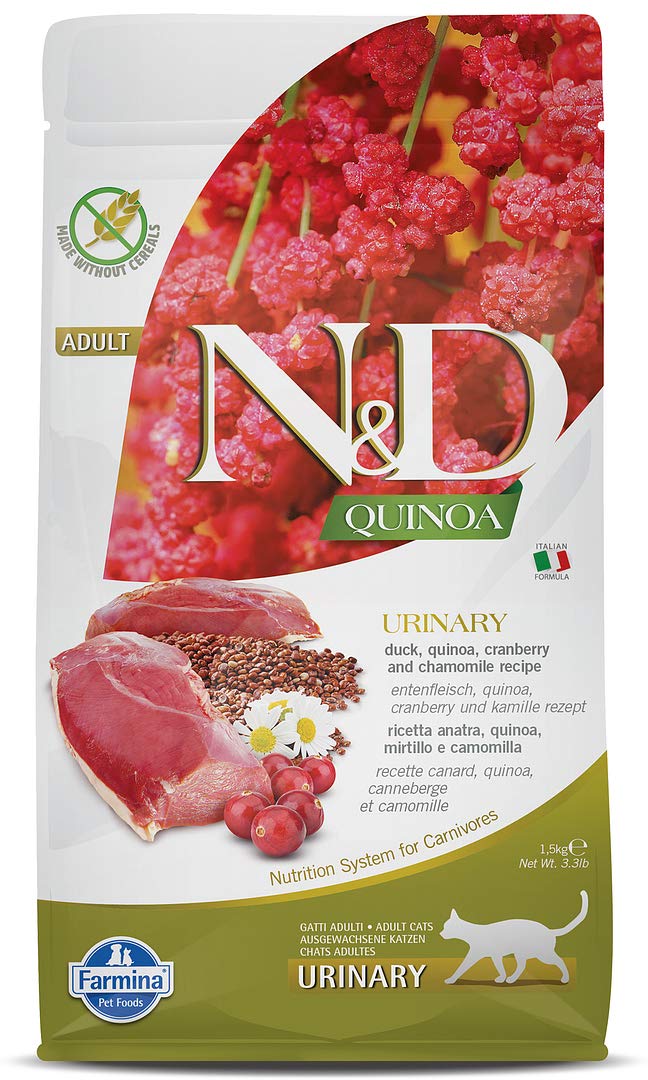 Farmina N&D Quinoa Pato fórmula urinaria para gato: bolsa seca.