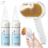 FASHIONARI Cepillo de vapor para mascotas en uso, elimina pelo suelto