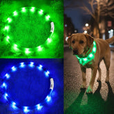Fashion&cool collar LED iluminado para perros, visible en la oscuridad para paseos nocturnos