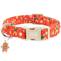 Collar Faygarsle con patrón de jengibre rojo, vista frontal para fiestas caninas.