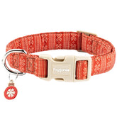Collar Faygarsle con diseño navideño y patrón nórdico rojo