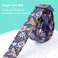 Collar Faygarsle para perros con diseño floral morado, perfecto para salidas y eventos.