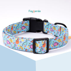 Collar Faygarsle para perros, azul dinosaurio, ajuste cómodo para cada paseo