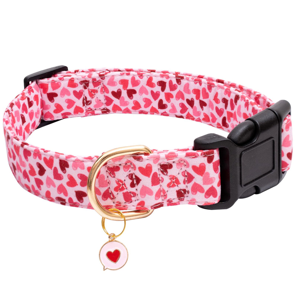 Collar Faygarsle con corazon rosa para perros, cómodo y llamativo para paseos.