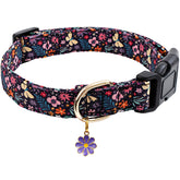 Collar Faygarsle de algodón con flor morada, cómodo y duradero para paseos.