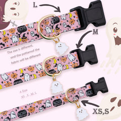 Faygarsle collar rosa con calabaza y pajarita, perfecto para otoño.