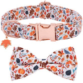 Faygarsle collar para perro con lazo calabaza y hojas, perfecto para Halloween.