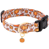Faygarsle collar para perros naranja con hojas otoñales, ideal para paseos.