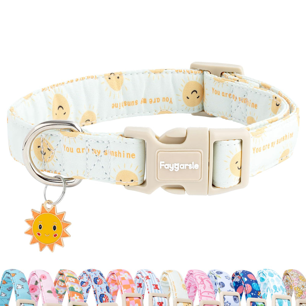 Collar Faygarsle, patrón Sol, ajustable para paseos diarios.