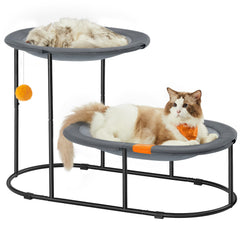 Feandrea hamaca gato doble niveles, cama elevada para varias mascotas y juego.