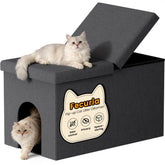 Fecuria: caja-de-arena-oculta 3-en-1 gris oscuro para salón.