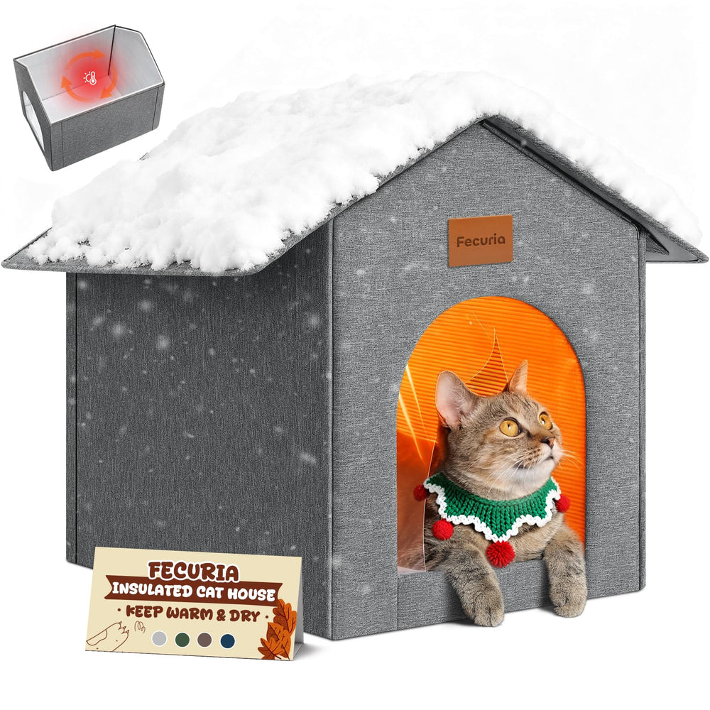 Casa Fecuria exterior aislada: refugio cálido para gatos.