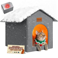Casa Fecuria exterior aislada: refugio cálido para gatos.