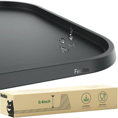 Feedoo almohadilla para mascotas con borde elevado resistente para evitar derrames.