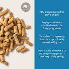 Feline Natural sin guisantes ni granos para una dieta seca limpia.