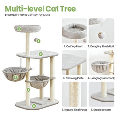 Feliskyn árbol para gatos: dos hamacas para juego y descanso en pareja.