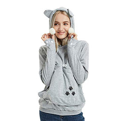 Felyong sudadera con gorro de orejas, diseño tierno para salidas diarias.