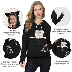 FENBEN sudadera con orejas de gato; capucha divertida para socializar con tu mascota.