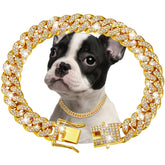 fengco collar cadena diamante cubano 13mm dorado para paseos con estilo