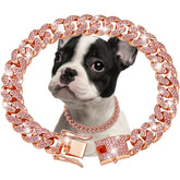fengco collar rosado-dorado 13mm para perros, apariencia elegante para salidas diurnas.