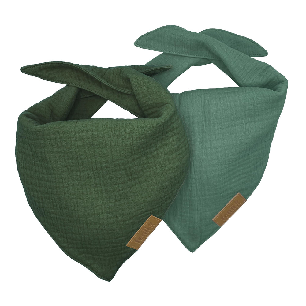 Bandana fenii de algodón verde bosque para perros pequeños, cómodo para paseos diarios.