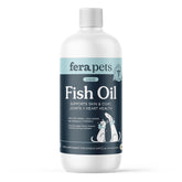 Fera Pets Fish Oil botella, posible apoyo al pelaje y piel.