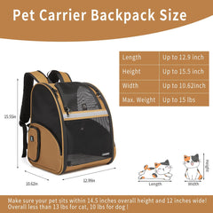 FERMAO Mochila porta-mascota perro pequeno con ventilacion y confort.