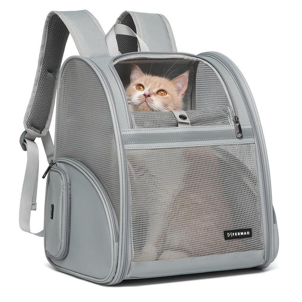 FERMAO Mochila transporte mascotas ventilada, facilita observar al compañero durante el paseo