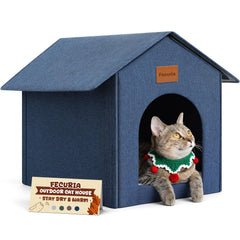 Fecuria: casa-gatos-exterior-resistente-al-clima, refugio seguro para felinos al aire libre