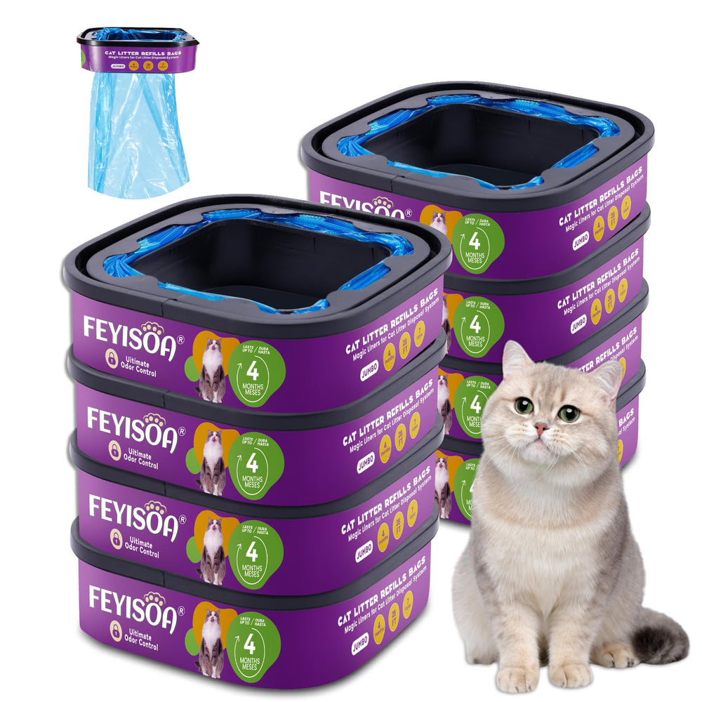 FEYISOA bolsas relleno jumbo 28ft 8 unidades, conveniencia prolongada para hogar con gato.