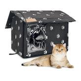 Refugio exterior impermeable Fhiny para gatos, protección contra la intemperie.