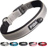 Collar Fida con acolchado de neopreno para confort en paseos y carreras.