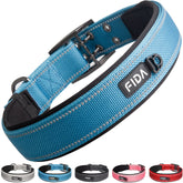 Collar Fida resistente XL azul para perros grandes, ideal para paseos diarios.