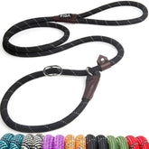 Fida correa-slip durable 6 pies negra, ideal para paseos diarios.