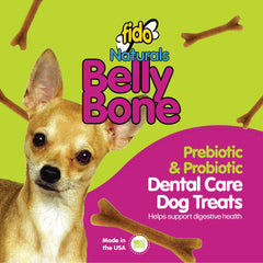 Fido Belly Bones mini, textura yogur, facilita morder y limpieza dental suave