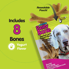Fido Belly Bones con prebiótico y probiótico para apoyo digestivo.