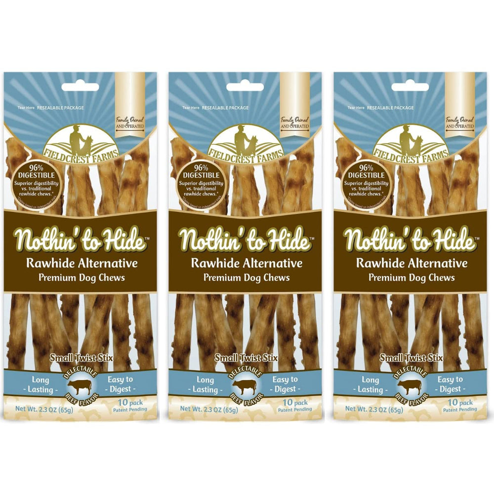 Fieldcrest Farms Nothing to Hide Twist Stix para perros, masticables sabrosos y seguros.