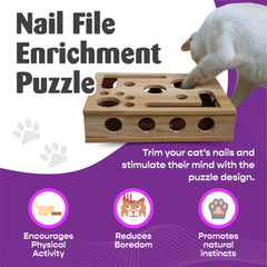 Fig & Friends, rascador-educativo-gato: estímulo sensorial para explorar y ejercitar garras.