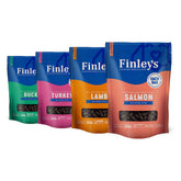Finley's Bocados de entrenamiento para perros, primer plano, recompensa suave para sesiones.