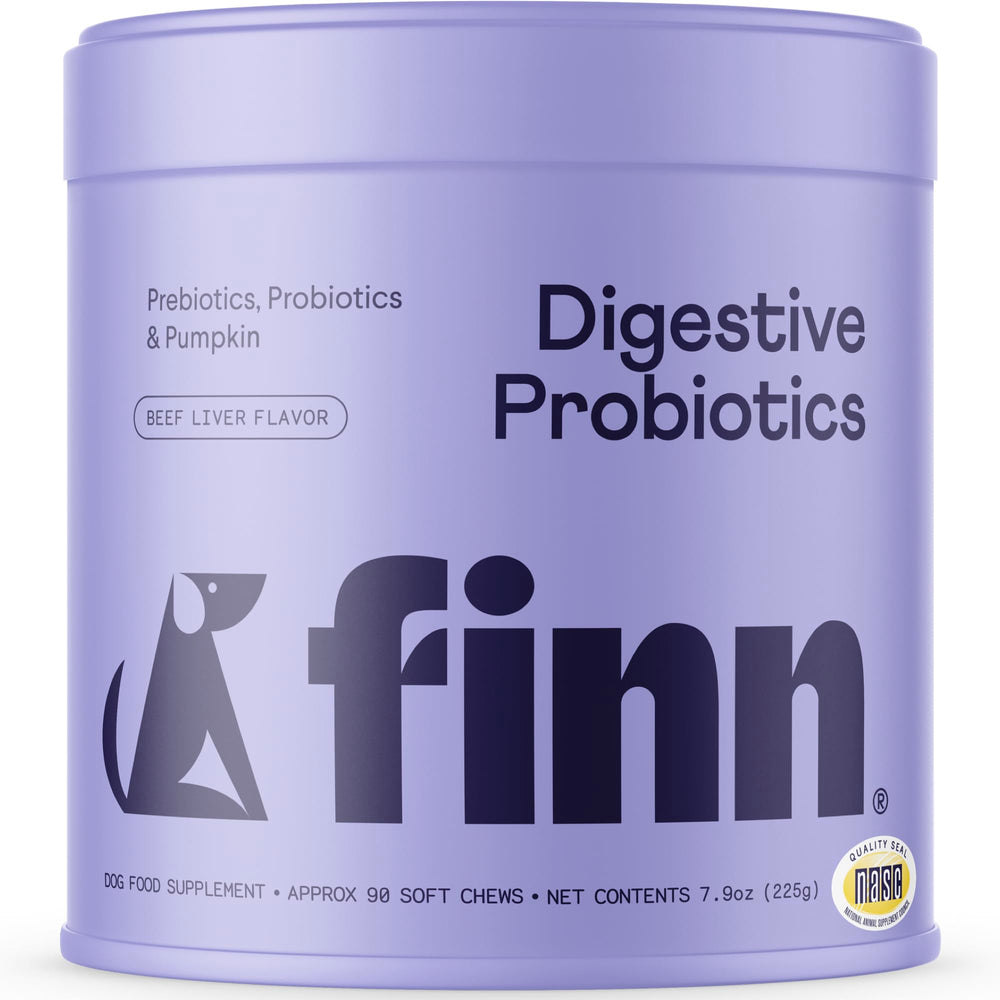Finn Digestive Probiotics para perros: bote para facilitar la dosificación diaria y apoyar la digestión