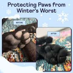 Finn Paw Hero Protección de patas frente a sal y nieve para paseos diarios.