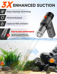 fishands limpiador eléctrico de grava para acuario, arranque instantáneo para uso rápido.