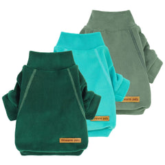 Fitwarm sudadera para perros pequeños, frente en verde oscuro, calor suave.