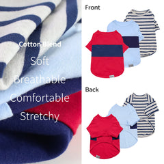 Fitwarm camiseta perro color block en rojo, azul y gris.
