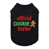 Fitwarm camiseta probador oficial de galletas para perro, diseño navideño festivo.