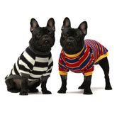 Fitwarm camisetas rayadas para perro blanco y negro, suave y transpirable.