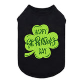 Camiseta Fitwarm para perros, frontal negro con trébol verde para San Patricio, suave y transpirable